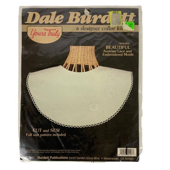 Vintage Dale Burdett Yours Truly Designer Collar Kit Austrian Lace Embroidery 19 - Picture 1 of 2